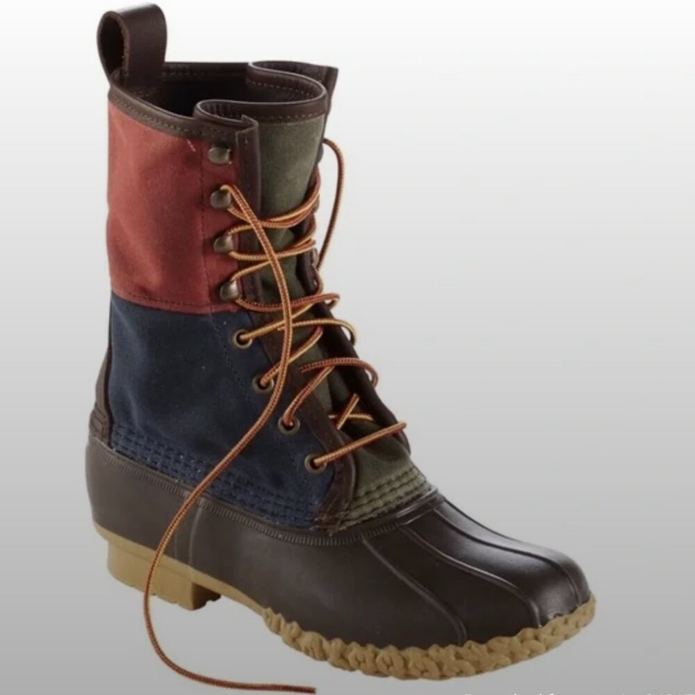 LL Bean Signature Bean Boots Retro Colorblock, Women's size 9